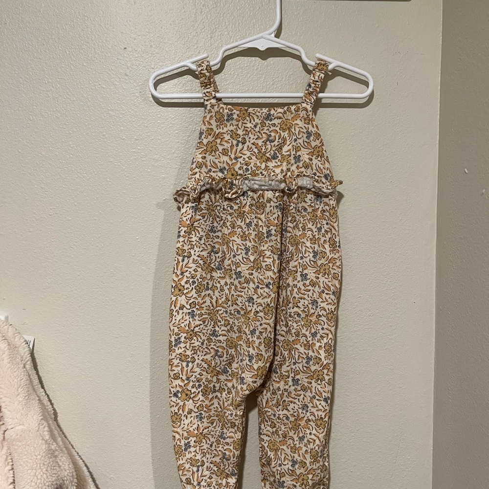 Floral Print Baby Jumpsuit Overalls